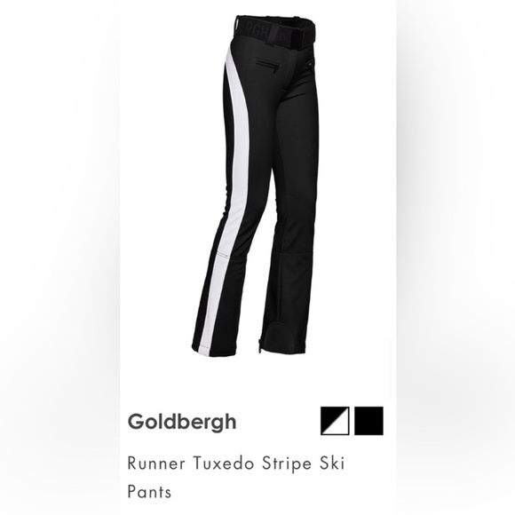 Goldbergh Runner Tuxedo Stripe Ski Pants - Black and White Boot cut - Picture 2 of 4